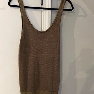 Ann Taylor Olive Knit Rayon Tank Sz L